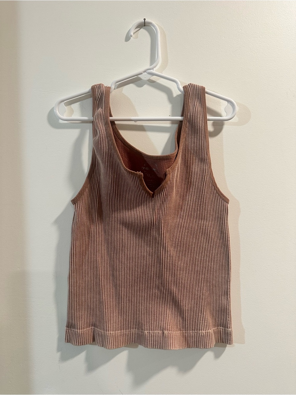 One Step Up Ribbed V-Notch Tank Top - Mauve